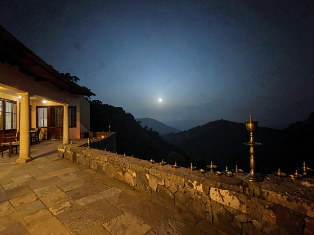 Moonlit Hill Station Terrace