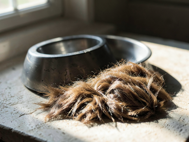 Dog Fur and Water Bowl