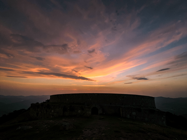 Dusk atop ancient temple