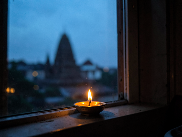 Diya's Glow at Dusk