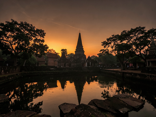 Ancient Thai City at Dusk