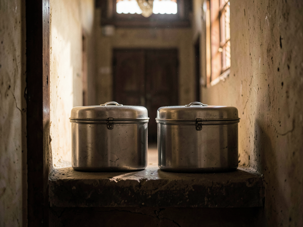 Tiffin Boxes in Sunlight