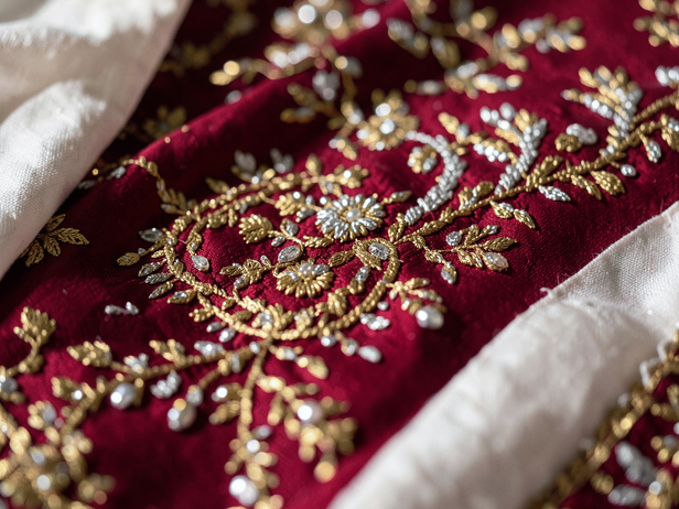 Zardozi Silk Detail