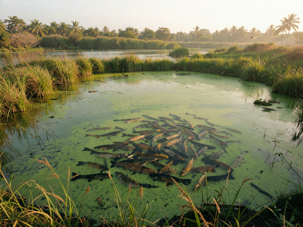 Golden Hour Fishpond Bloom