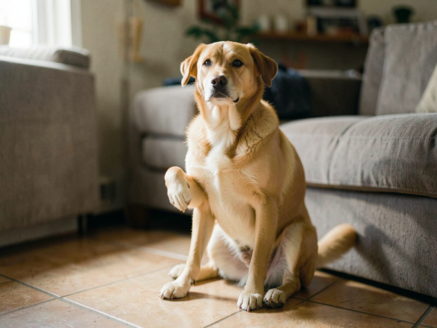 Dog's Gentle Paw Gesture