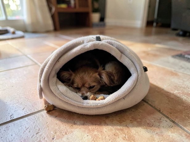 Cozy Dog in Carrier