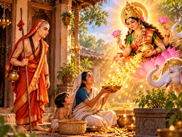 Lakshmi’s Golden Blessings in a Village Courtyard