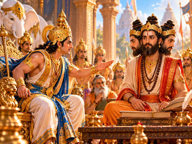Indra and Vishvarupa in Debate