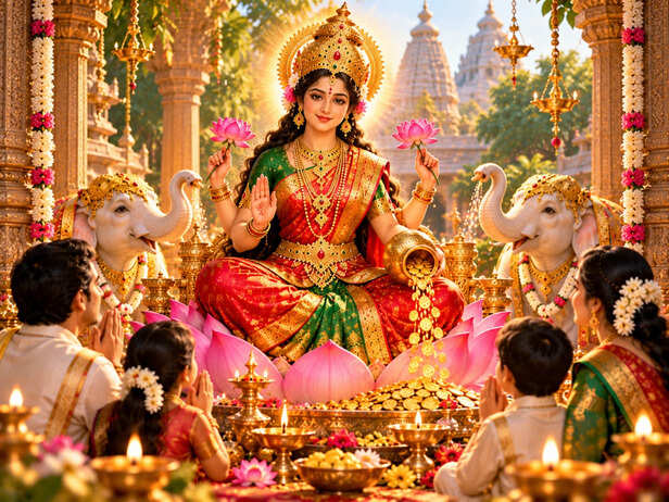 Lakshmi Blessing in the Temple