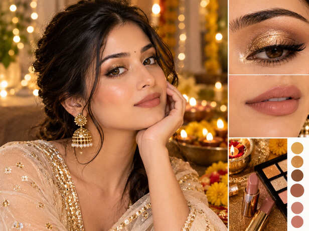 Golden Glam Diwali Makeup Portrait