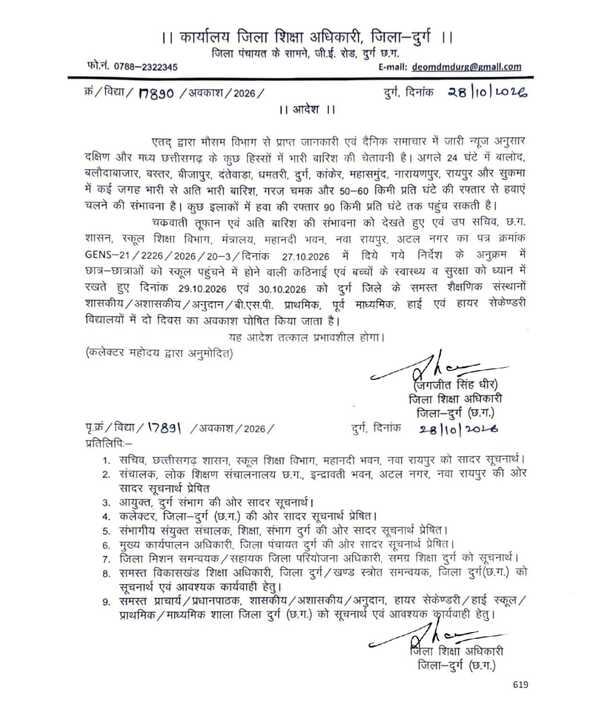 चक्रवात अर्नब को लेकर छत्तीसगढ़ में अलर्ट!