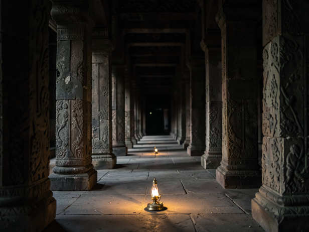 Ancient Temple Corridor's Glow