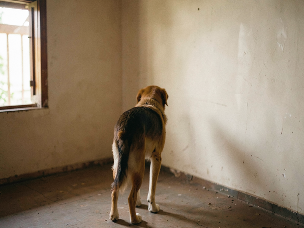 Dog by Indian Wall