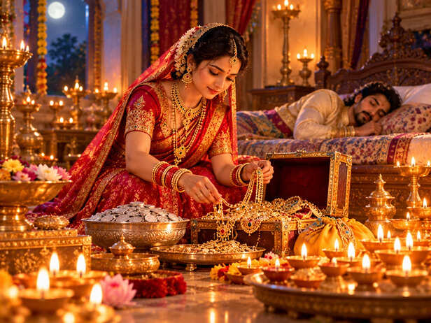 Golden Diya-Lit Palace Ritual