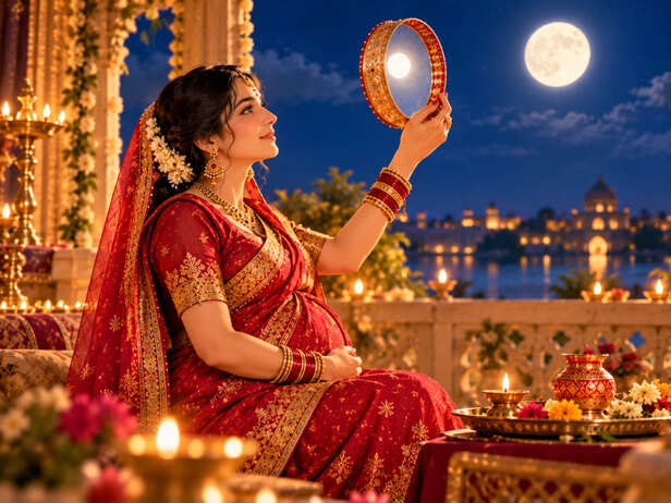 A Pregnant Woman Observes Karwa Chauth