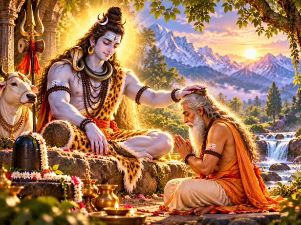 Shiva Blessing a Devoted Sage