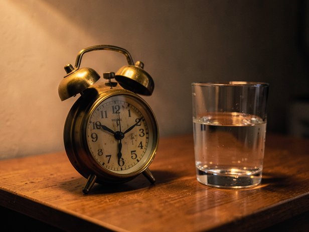 Brass Clock, Amber Light