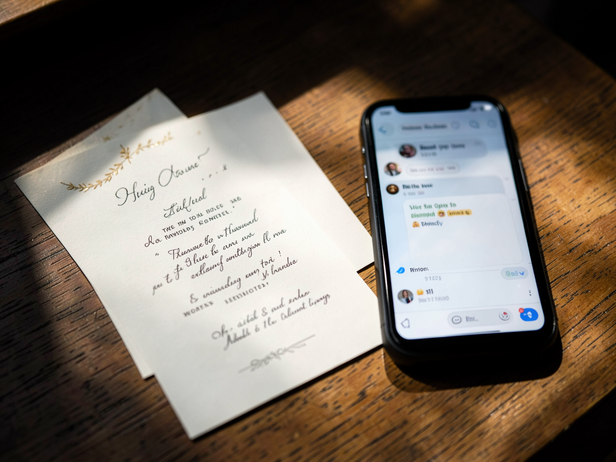 Wedding Invitation and Unread Message