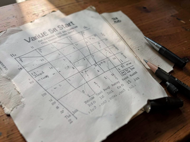 Observing Chart on Desk