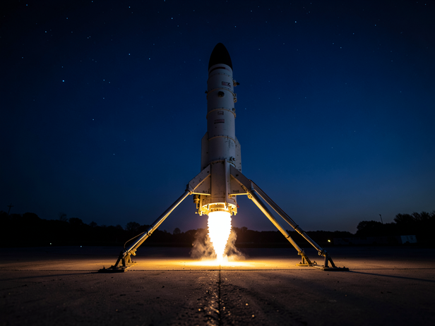 Rocket Booster Lands Safely