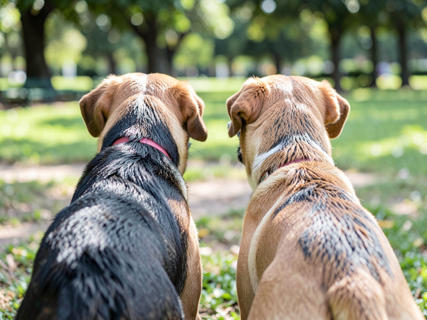 Two Dogs in Park