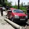 Kashmir: Man has miraculous escape after poplar tree falls on his car